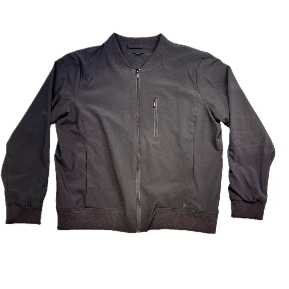 Banana Republic Mens Motion Tech Bomber Jacket Gray Full‎ Zip Stretch 1687120 L
